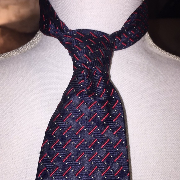 Navy blue silk tie - Picture 3 of 5